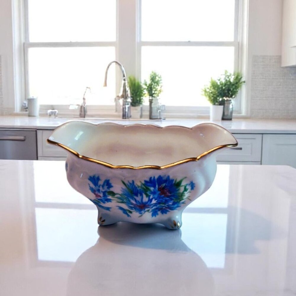 Vintage HAMMERSLEY Cornflower Blue Oval Sugar Bowl Bone China Made In England